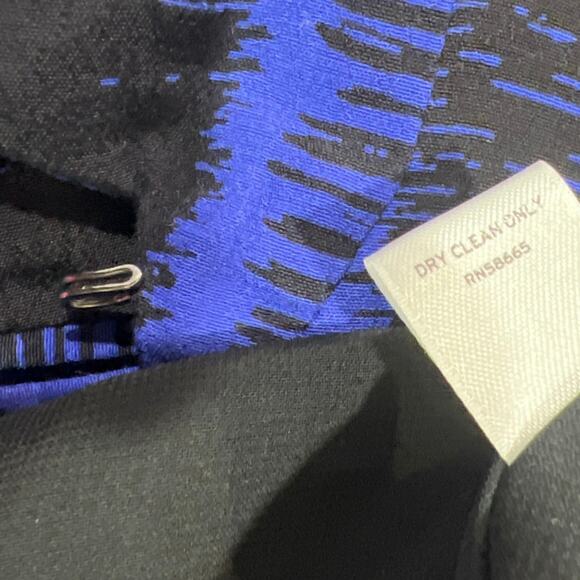 Sejour 16W Black & Blue Open Swing Jacket 100% Rayon, Fully Lined, 3/4 Sleeves - Picture 6 of 15